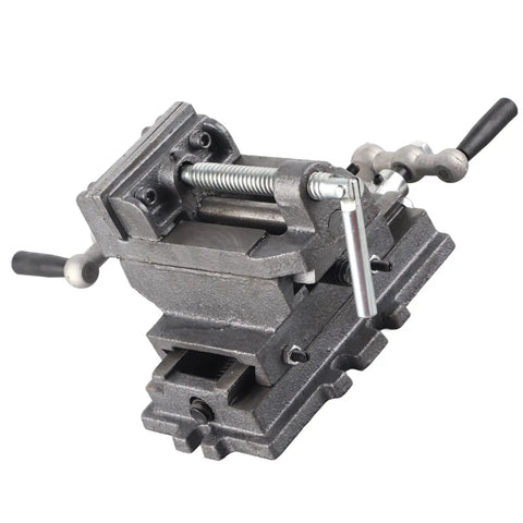 Heavy Duty 3 Inch Bench Vise With Reinforced Cast Iron Base And Powder Metallurgy Jaws For Milling Drilling Machines Smooth Grip Workholding Tool, top view.