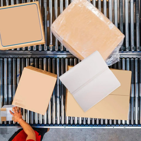 100 Sheets Moving Packing Paper Wrap For Fragile Items Precut Newsprint Sheets For Shipping Boxes on conveyor belt