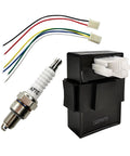 Six Pin DC CDI Box With CDI Cable Harness Connectors For CG Series Vertical Engine ATVs Dirt Bikes Go Karts And Quad Scooters Go To Upgrade For 150cc 200cc 250cc Models Not For GY6 250cc Includes A7TC Spark Plug