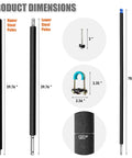 Universal Trampoline Pole Replacement, Heavy Duty Enclosure Straight Pole with dimensions 39.76 inches and 78.34 inches.