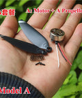 Hand holding 18mm Micro 3-Phase Brushless Motor 2750KV For FPV Drones with propeller, screws, and motor mount
