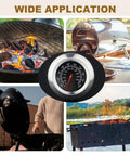 Collage showing Three Inch Face 1000F BBQ Thermometer Temperature Gauge with charcoal grills and smokers in use