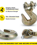 Rugged Heavy Duty One Quarter Inch Clevis Grab Hook For Grade 70 Chain 3600 Lbs WLL, forged with zinc-chromate finish.