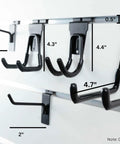 Premium Heavy Duty Slatwall Hooks And Hangers Set 20 Pack For Garage Storage And Organization Single And Double Hooks Proslat Compatible Slatwall Accessories Works With Crownwall StoreWALL HandiWall And More showing multiple black hooks mounted on slatwall