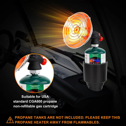 Portable Propane Heater for Golf Carts With Cup Holder Keeps You Toasty In Cold Rounds installed in a golf cart