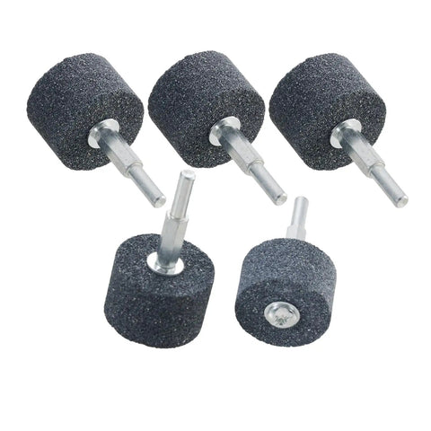Five Pack Pro Grade Abrasive Stone Grinding Wheels With One Quarter Inch Shank One And A Half Inch By One Inch Aluminum Oxide Mounted