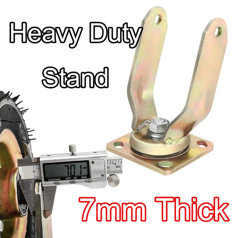 Heavy Duty Swivel Caster Wheels 2 Pack Built Tough With Smooth Riding Rubber Tires And Secure Lock Brakes Rock Solid Shock Absorbing Cart Rollers Including All Required Bolts, 7mm thick heavy duty stand with measurement.