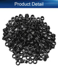 200 Piece Nylon Cable Snap Bushing Kit For Half Inch Holes Heavy Duty Round Grommets in black, pile view