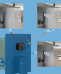 Diagram showing 12 Inch Ceiling Mount Shower System With High Pressure Rainfall Shower Head, Luxury Full Body Coverage Kit