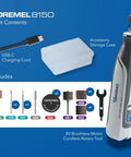 Cordless Rotary Tool Kit With Brushless Motor And LED Nose Cap For Precision Work with 20 accessories and USB-C cable