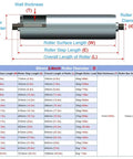 No Fuss Heavy Duty Stainless Steel Conveyor Rollers dimensions chart 60mm/2.4inch for smooth warehouse transport.