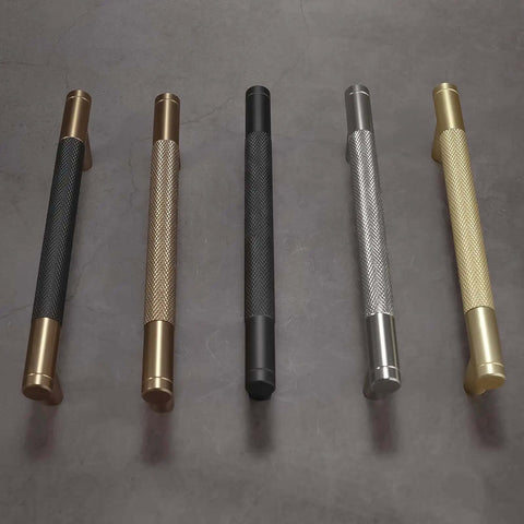10 Pack 5 Inch Knurled Cabinet Pulls Matte Black Drawer Handles Slick Grip For Kitchen Cupboards Rock Solid Hardware in various finishes