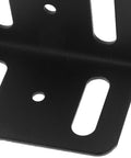 Close-up of sturdy L Shape metal bracket holes for wood shelves and furniture 4 pack heavy duty right angle corner braces.