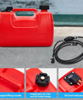 Portable Boat Gas Tank 3 Gallon 12L With Transfer Hose And Gauge For Outboard Engine Yacht And Fishing Boat Durable Marine Tank