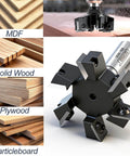 Slab Flattening Router Bit With A Half Inch Shank, Six Wing Carbide Insert, Two Inch Cutting Diameter, CNC Spoilboard Surfacing Bit.