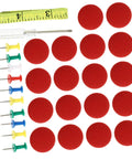 50 Piece Car Headliner Repair Kit With Fabric Covered Pins And Roof Fixing Buckles For Trucks SUVs And Cars Easy To Use Durable Interior Repair Supplies For Quick Headliner Fixes In Random Color, showing red fabric pins and push pins.