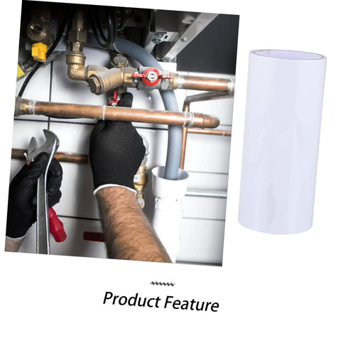 Applying Waterproof Repair Tape For Water Leaks With Heavy Duty Strong Adhesive Mending Tape on copper pipe to seal leak.