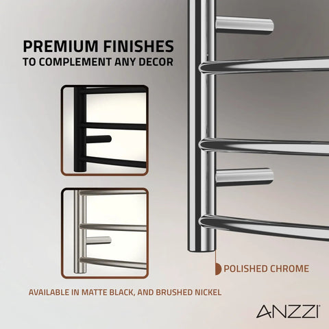 Glow 4 Bar Electric Towel Warmer Rhino Alloy Stainless Steel Polished Chrome Wall Mounted No Fuss 20 Minute Warm Up Fast Heat