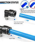 Elbow Push To Connect Fittings 6mm Tube OD M6 Thread 90 Degree Pneumatic Quick Connect with blue tube insertion guide