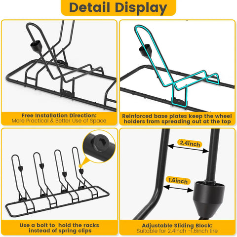 Rock Solid Four Bike Floor Rack With Zero Scratch Guards For Disc Brakes And Derailleurs Upgraded Steel Garage Organizer Holds 12 To 29 Inch Tires Total Indoor Outdoor Storage Flex