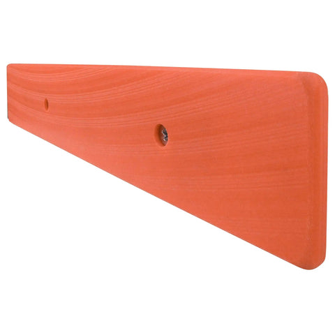 Side view of Orange Thunder Workhorse Hand Float With KO 20 Technology and ProForm Handle, 16x3 inch curved orange surface for drywall and concrete