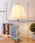 Cozy Farmhouse Style Table Lamp With Touch Control And 3 Way Dimming, modern light with beige shade, USB ports, and built-in outlet