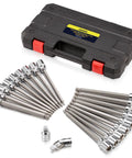 Extra Long 3/8 Inch Drive Hex Bit Socket Set, 20-Piece Ball End Allen Sockets For SAE And Metric Sizes 1/8 To 3/8 Inch And 3mm To 10mm