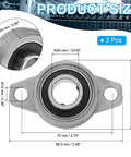 Beefed Up Pillow Block Bearing Set 20mm Bore 13/16 Inch, Zinc Alloy Steel Flange Mounted Self Alignment Insert Bearings For Machinery Power Agriculture, 2 Pieces.