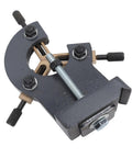 Beefy Wood Lathe Steady Rest Stabilizer for mini turning projects, grey metal support, pro grade, fits 7x12 7x14 lathes, easy clamp design.