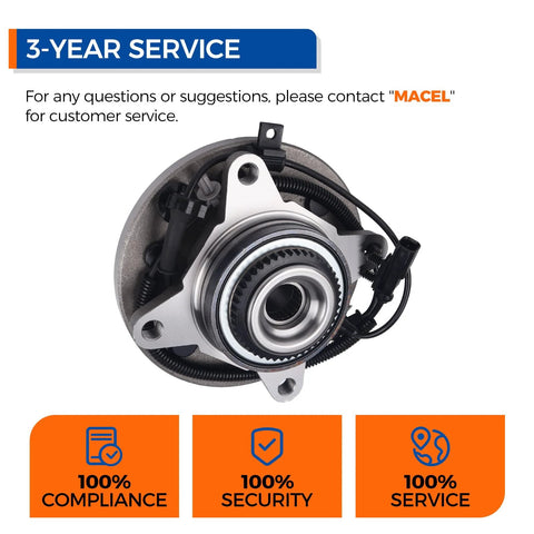 4WD Front Wheel Bearing Hub Assembly Fits 2011-2014 Ford Expedition F-150 And Lincoln Navigator, displayed with ABS cable.