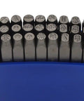 Heavy Duty Tough As Nails Carbon Steel Hand Stamp Set 3 By 32 2 5mm Numbers And Symbols Character Punch in blue box