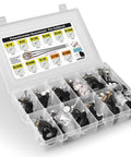 Potentiometer Assortment Pre Wired Potentiometers With Knobs Dust Seals And 3 Pin 0.1 Inch Connectors 48 Pieces Including B1K B5K