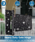 Top Shelf 3.5 Inch Gate Hinges 2 Pack, Straight Up Black Iron T Door Hardware with rust and corrosion resistance.