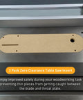 Zero Clearance Table Saw Insert Set For Delta 36 725 36 5152 36 5000 36 5000T2 Throat Plate Kit in saw with safety graphic