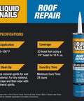 Roof Sealant RR808 For All Weather Leaks And Ice Damage, 10.3 Oz Cartridge With Waterproof Bond And 30 Linear Feet Coverage
