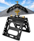 Ultra Tough Rooftop Sprinkler Goes Hard on Wildfire Defense delivering mist coverage on black metal mounting bracket.