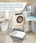 39 Inch Shatterproof Snap Together Shower Threshold Water Dam And Sink Splash Guard Flexible Porous Barrier keeps water from flowing freely.