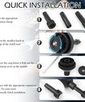 Sick Car Clutch Alignment Tool Kit With Dual Expansion Clamps for quick clutch installation steps and parts overview.