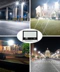 Two Pack 300W LED Flood Lights 39,000 Lumens Ultra Bright 6000K Daylight Outdoor Garage Garden Epistar Chips 450pcs in use