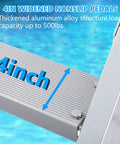 Hella Durable Pro Grade 6 Step Dock Stairs Featuring Rock Solid Dual Handrails And Oversized Slip Resistant Treads For Easy Lake Pool And Family Boat Landing, 4-inch nonslip aluminum pedals.