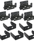 Black metal pan-tilt servo mount brackets set with U/L shapes suitable for MG995/MG996R.