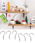 Heavy Duty Bulk Pack Of One Hundred Rock Solid Steel Eye Screw Ceiling Hooks For Indoor Outdoor Wall Hanging Art Decor And Keys Top Notch Build No Sweat Install displayed with kitchen decor and crafts.