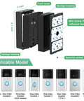 Adhesive Door Mount for Blink Video Doorbell No Drill Mounting Bracket With 360 Degree Coverage Protection Hidden Security Screw Keeps Your Doorbell Safe and Secure Works With Blink and Other Compatible Models, shown with dimensions and adhesive strips.