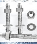 Three Eighths Inch By Three Inch Wedge Anchor Set In 304 Stainless Steel For Concrete And Masonry Rust Resistant 8 Pack close-up