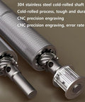 Compact LED Conveyor Belt For Factory Cargo 170X300mm With Smooth Stepless Speed and Optical Inspection for Food Processing And Light Duty Loads Up To 22 Lbs All-Aluminum Build showcasing 304 stainless steel cold-rolled shaft.