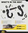 Three Quarter Inch D Ring Shackles with Seven Eighths Inch Quick Connect Pins, components and parts in packaging