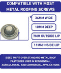 Galvalume Metal Screw Caps For Roofs Seals Over Existing Or Broken Screws To Stop Leaks No Screw Removal Needed Quick And Easy