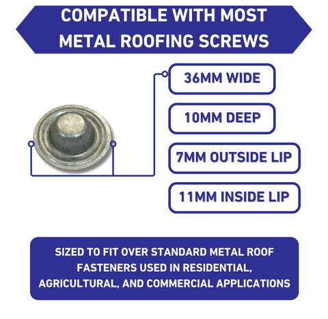 Galvalume Metal Screw Caps For Roofs Seals Over Existing Or Broken Screws To Stop Leaks No Screw Removal Needed Quick And Easy