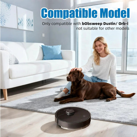 Must Have 14 Piece Replacement Parts Kit For Dustin Orb-i Robot Vacuum Compatible With Dustin Orb-i Models in a cozy living room