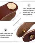 2 Pack Classic Brown Cabinet Door Handles No Fuss Single Hole Mount Solid Brass Drawer Pulls For Wardrobes And Furniture